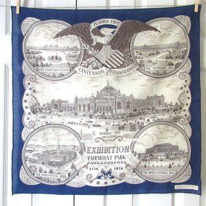 ECHO Scarf PHILADELPHIA CENTENNIAL INTL. Smithsonian BANDANNA 1976 Souvenir